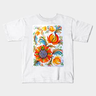 Sunny Flowers Watercolor Painting Kids T-Shirt